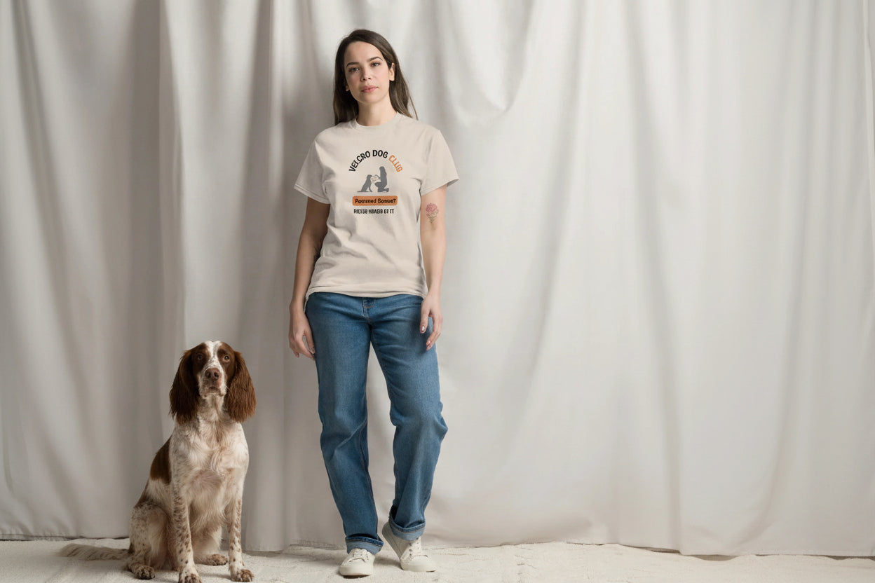 Velcro Dogs Club women’s crew neck T-shirt, breathable everyday dog lover clothing