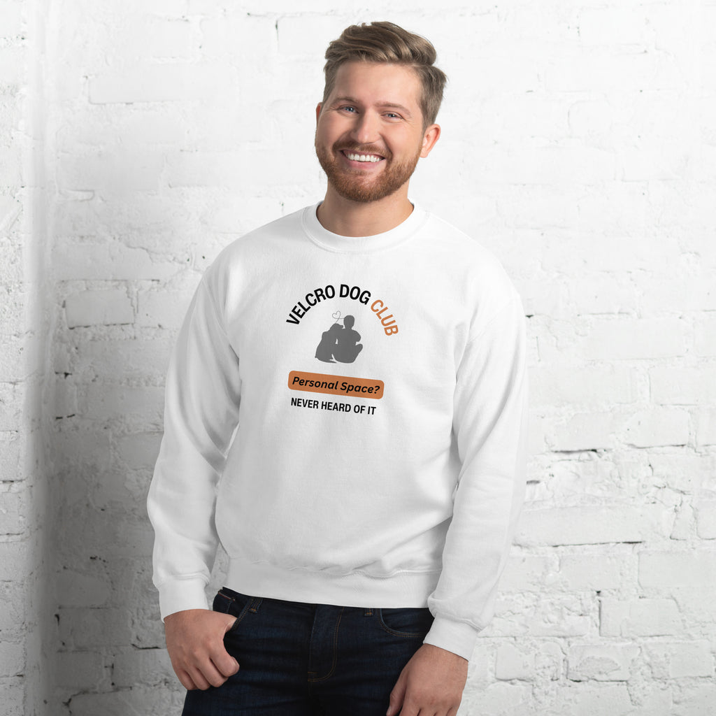 Casual men’s pullover for dog dads, Velcro Dog Club design