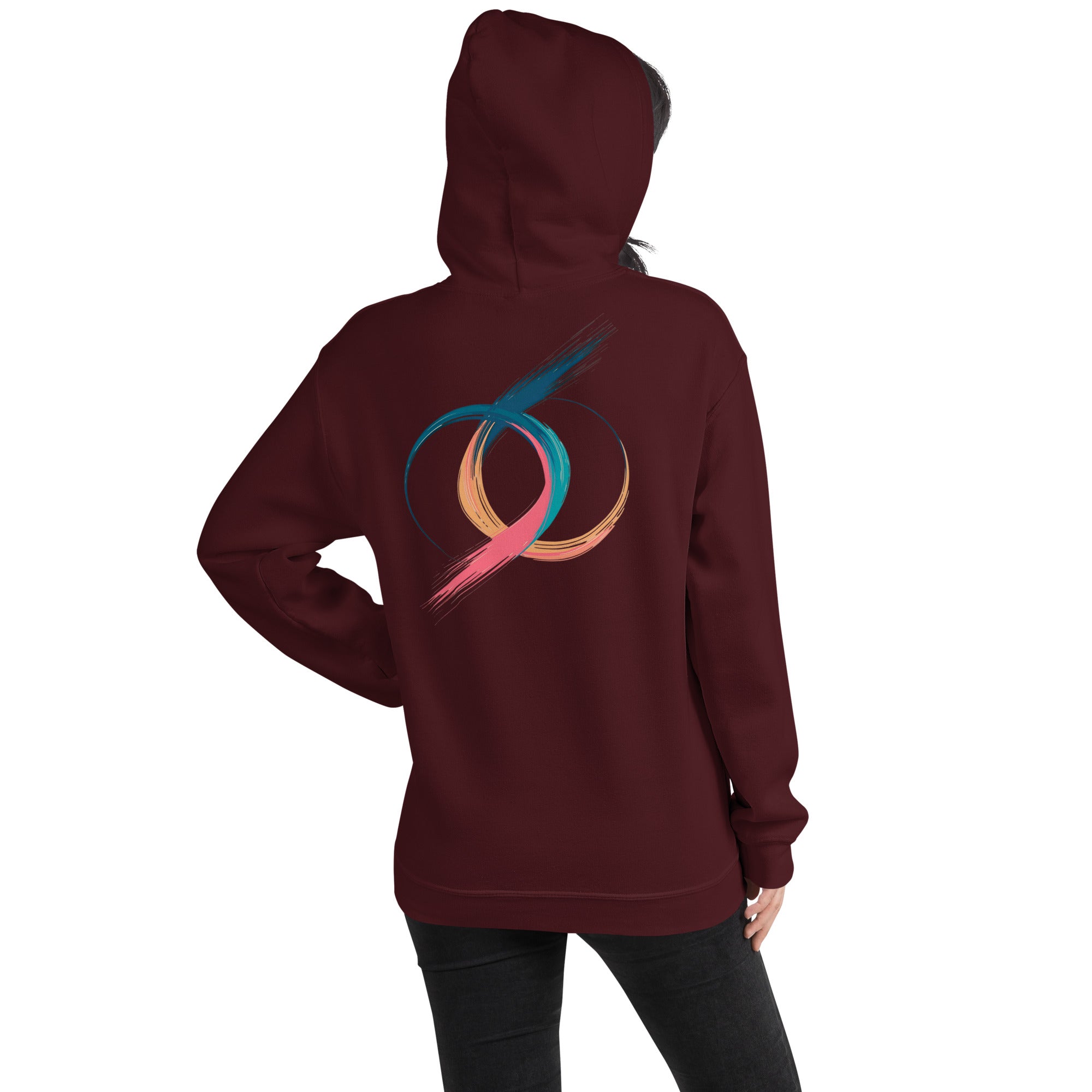 back view of embroidered personalised hoodie